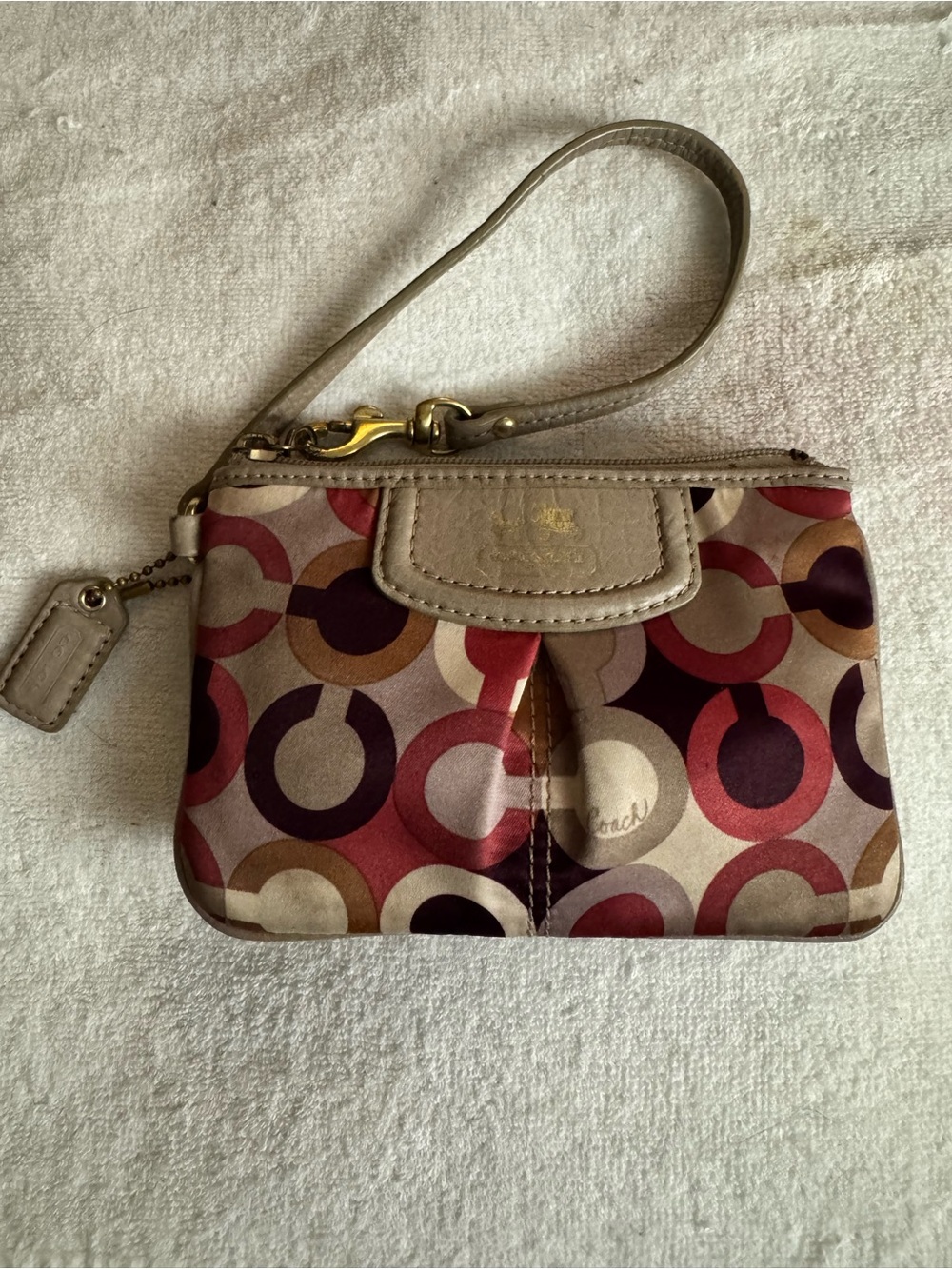 Pre-loved Coach vintage op art “ C”  wristlet.